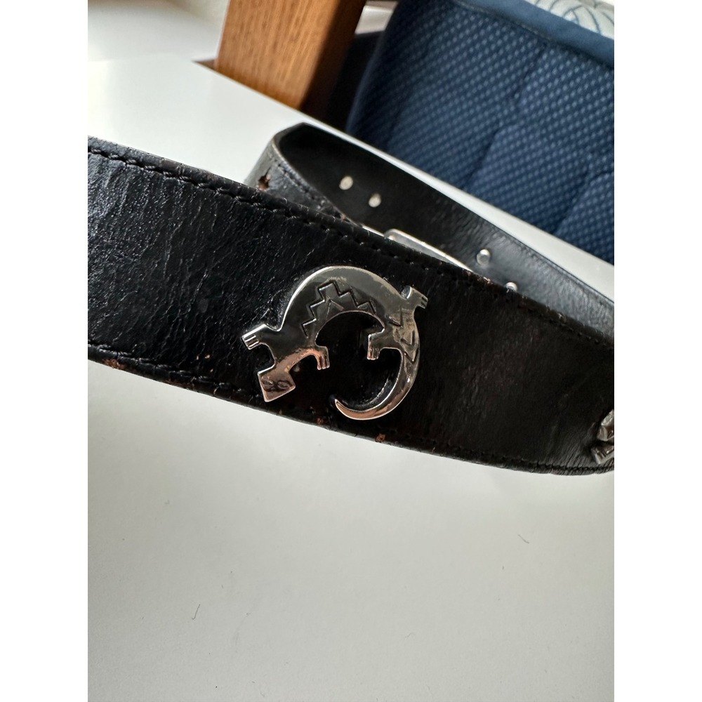 Vintage 1990 Leegin Silver Creek Leather Western Spirit Animal Concho Belt 30 - Picture 12 of 14